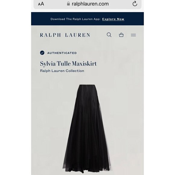 Ralph Lauren Purple Label Sylvia Tulle MaxiSkirt sz 2 black silk organza formal - Picture 17 of 17